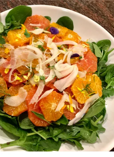 Blood Orange and Fennel Salad with Citrus Juices and EVOO